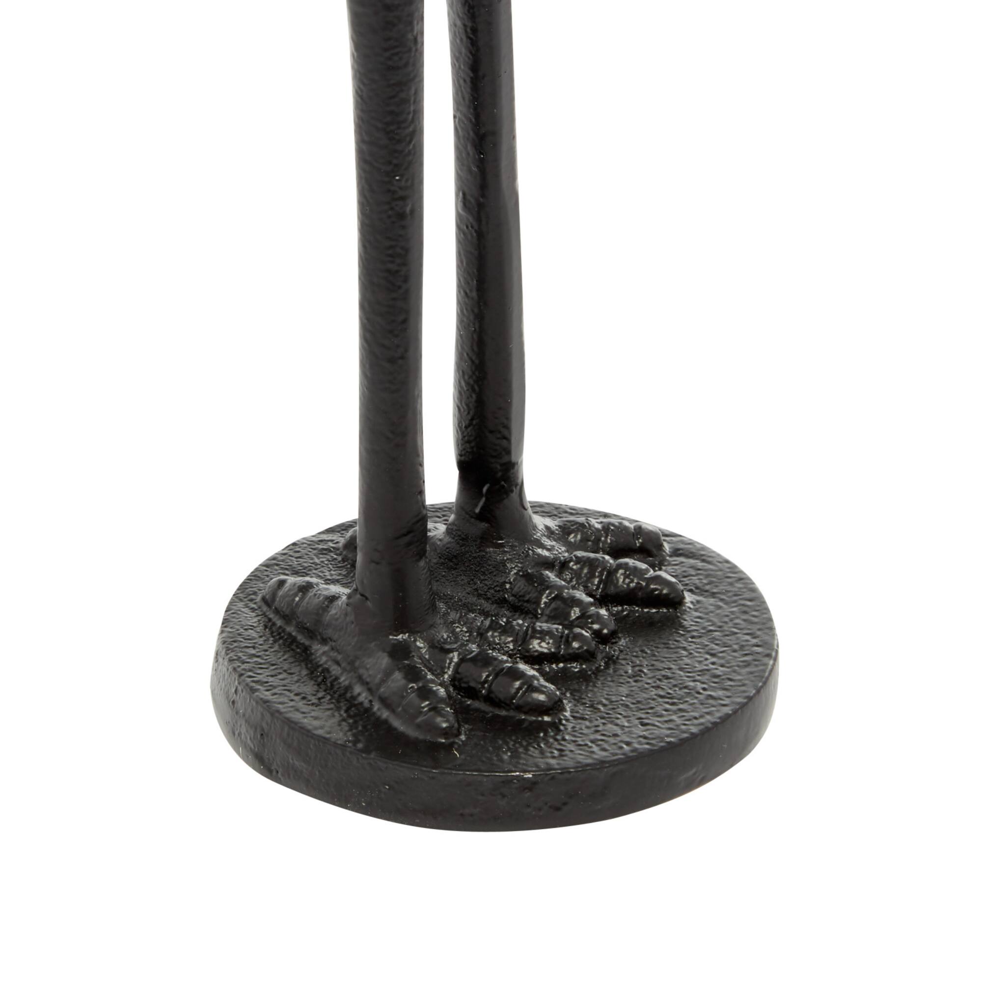 Set of 2 Black Aluminum Traditional Bird Sculpture, 7" x 9"